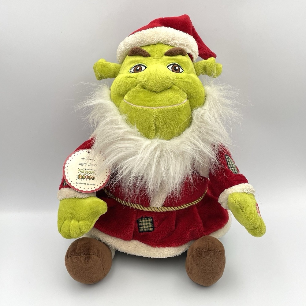 Hallmark Shrek the Halls Ogre Claus Santa 2008 Plush Tested Working Christmas